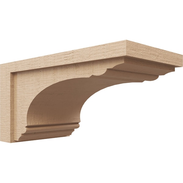 Ekena Millwork 9"W x 18"D x 9"H Wide Warren Rough Cedar Woodgrain TimberThane Corbel, Primed Tan CORUR09X18X09WARRCPR - main